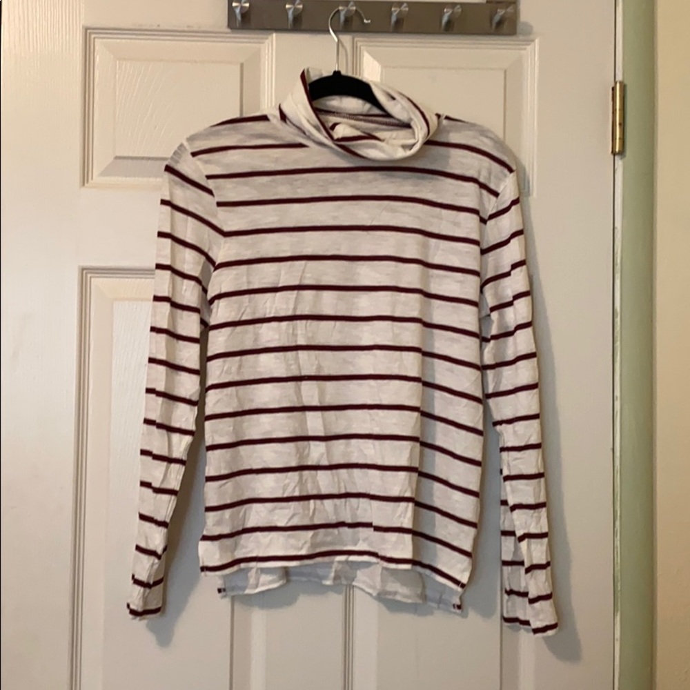 Madewell Whisper Cotton Striped Turtleneck
